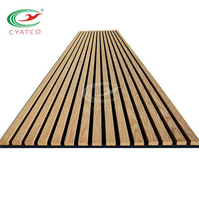 Laminado folheie os painéis de parede de madeira Mildewproof da veneziana acústica sem sabor