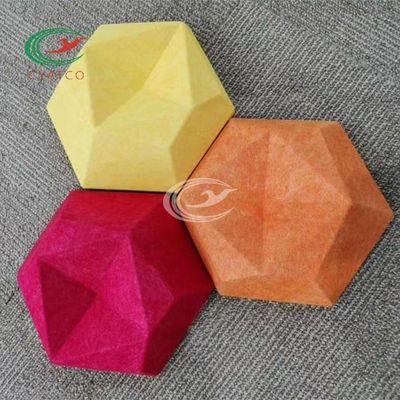 Cores de múltiplos propósitos à prova de som do painel acústico de fibra de poliéster 3D 48