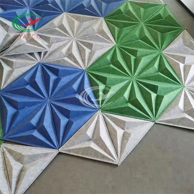Painéis acústicos estáveis reciclados do hexágono, som do hexágono 3D - telhas de absorção da parede
