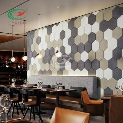 Painéis de parede de feltro à prova de fogo, revestimento de parede acústico decorativo inodoro