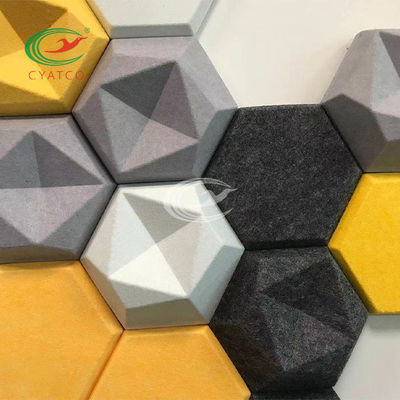 Os painéis acústicos do hexágono 3D de pouco peso tornam a fibra de poliéster