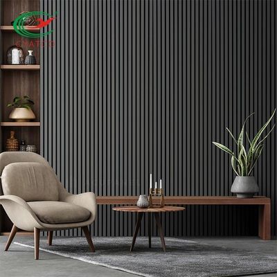 O MDF faz isolamento sonoro venezianas da parede da noz, painéis de madeira da veneziana decorativa inodora