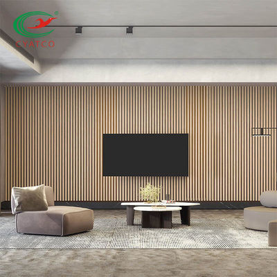 Parede natural do acento da veneziana da madeira de carvalho à prova de chama para a decoração da sala