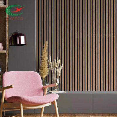 Parede de madeira moderna Eco da veneziana 3D do hotel amigável com fibra de poliéster