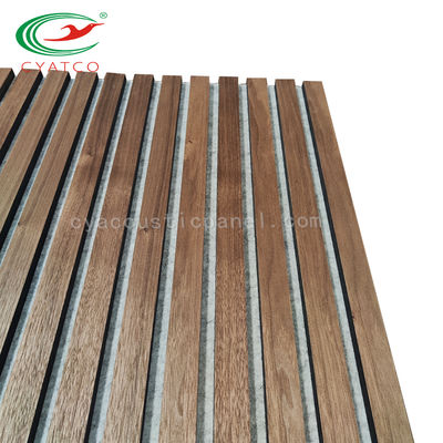 12mm MDF Grelha de madeira espessa Painéis de parede Decoração de interiores Painel 3D de fibra de poliéster de madeira
