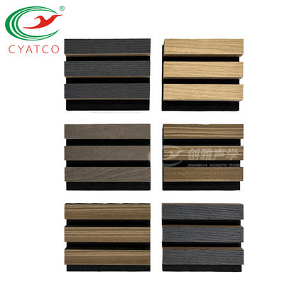 12mm MDF Grelha de madeira espessa Painéis de parede Decoração de interiores Painel 3D de fibra de poliéster de madeira