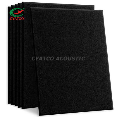 Painéis de parede de feltro preto de 12 mm Rectângulo Padding à prova de som para decoração de escritório