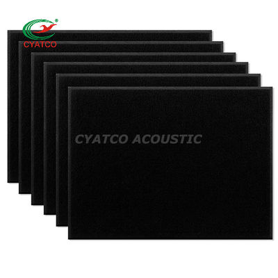 Painéis de parede de feltro preto de 12 mm Rectângulo Padding à prova de som para decoração de escritório