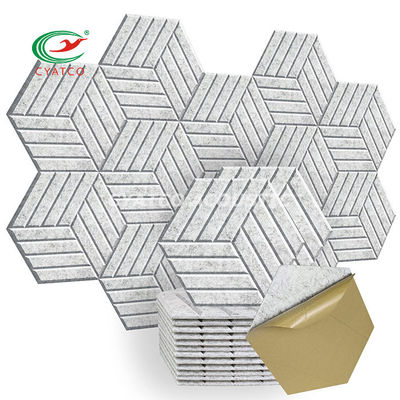 Painéis acústicos hexagonais de moda Painéis acústicos de poliéster multicolor