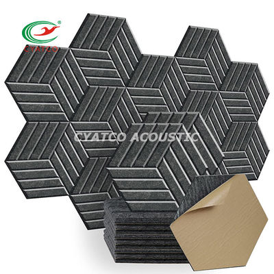 Painéis acústicos PET hexagonais flexíveis e duráveis para estúdio